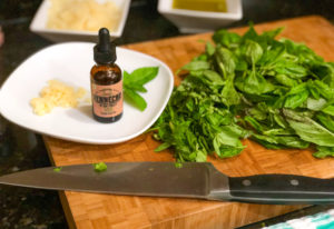 Chopped Basil for CBD Pesto