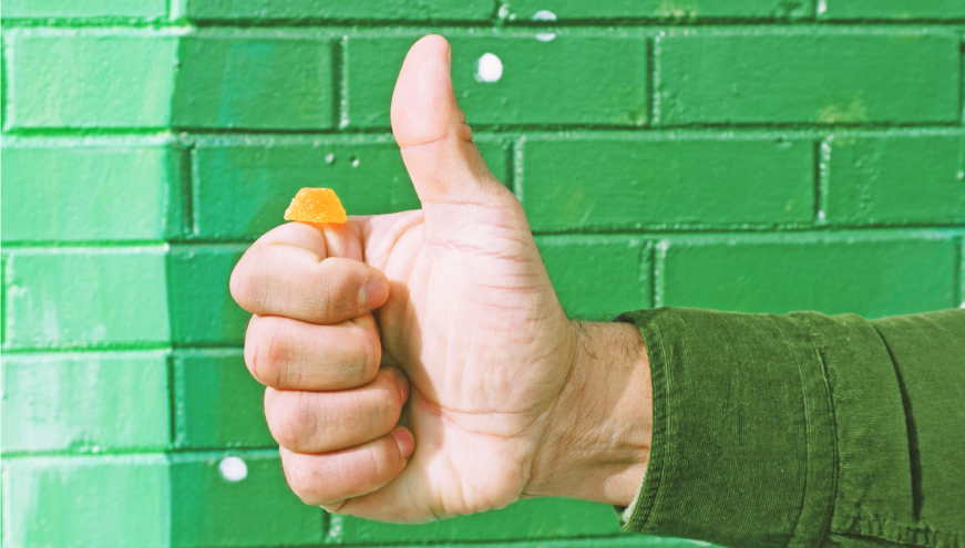 Thumbs up with gummy