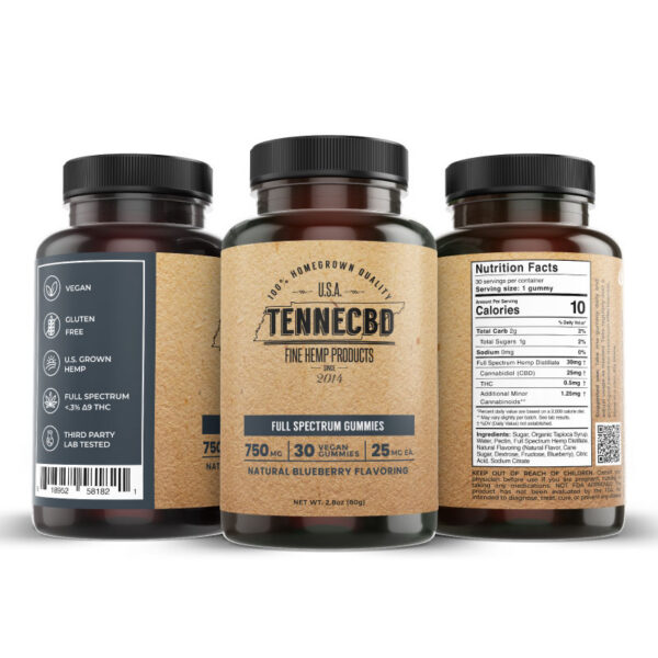 TenneCBD | Full Spectrum Vegan Gummies | 750MG